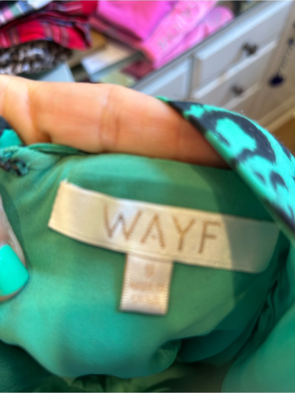 Green Leopard Print Ruffle Dress. - Picture 3 of 4